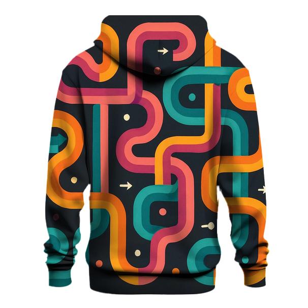 Psychedelic Rainbow Maze Paths lightweight hoodies
