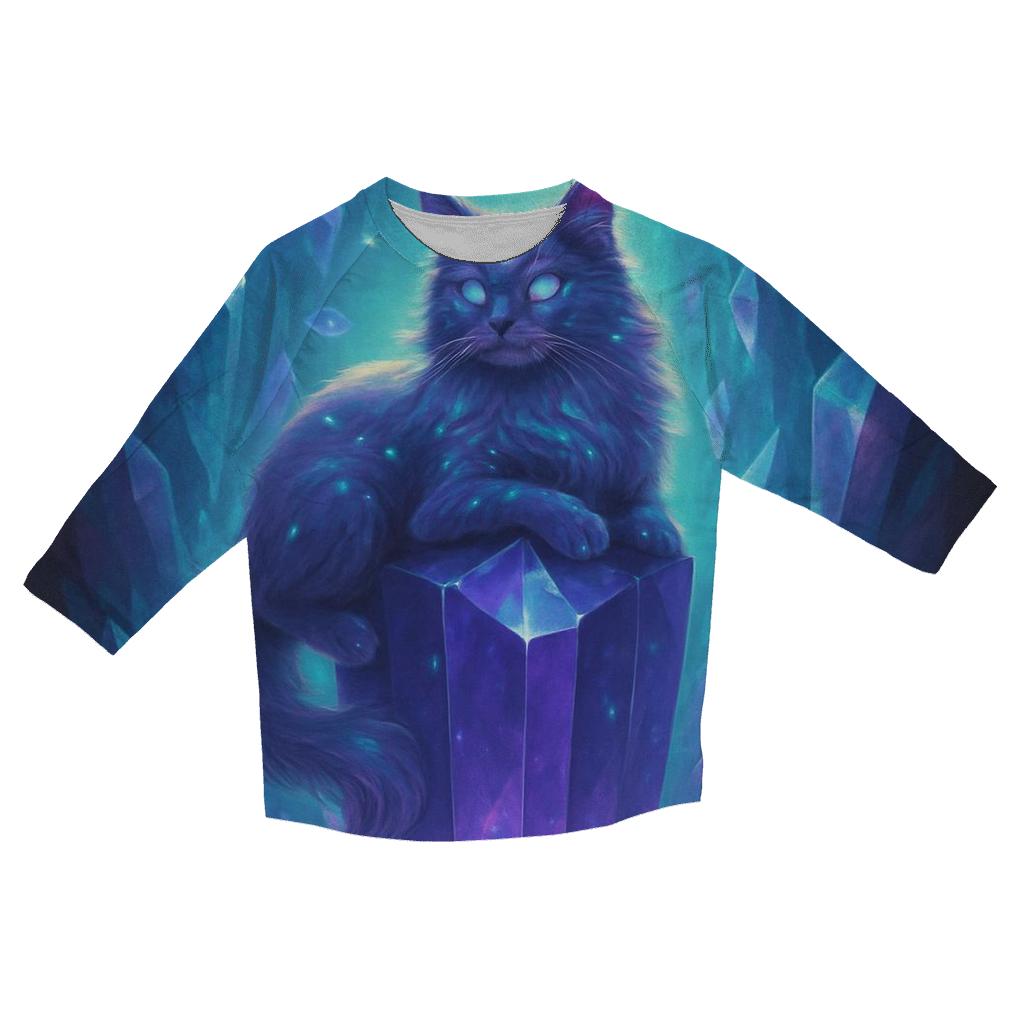 Crystal Cave Oracle Cat printed three quarter sleeve shirts