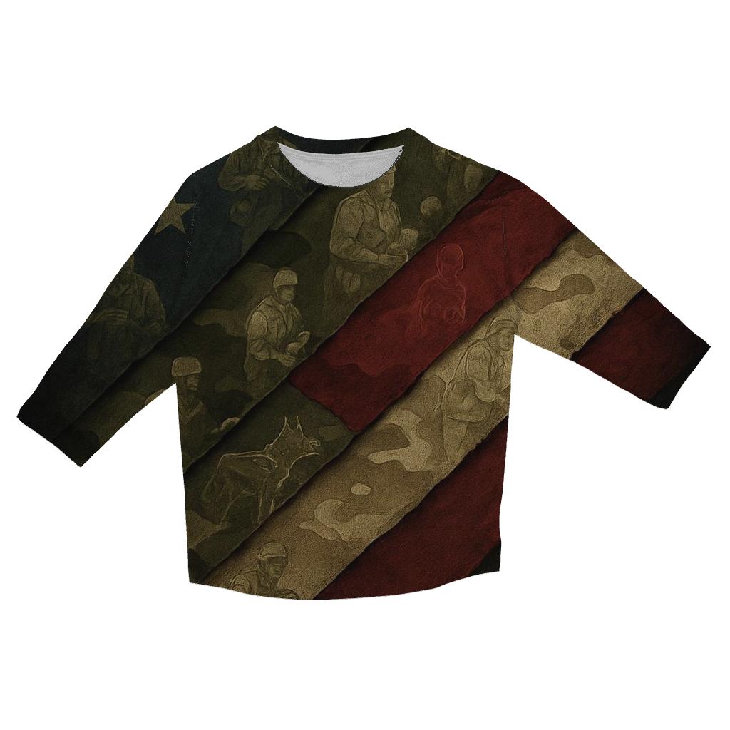 Camouflage Of Freedom personalized 3/4 sleeve tees