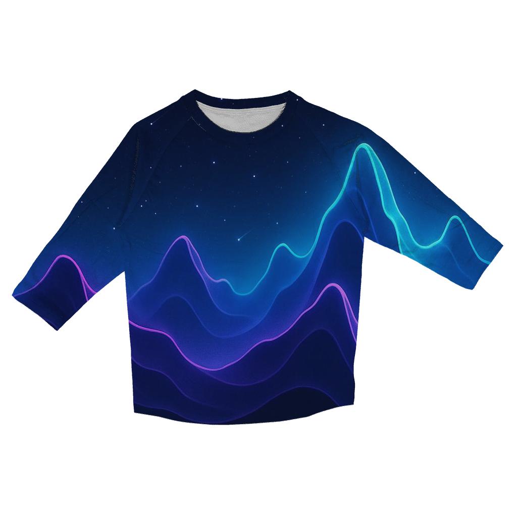 Starlit Gradient Skyline Waves stylish quarter sleeve tops