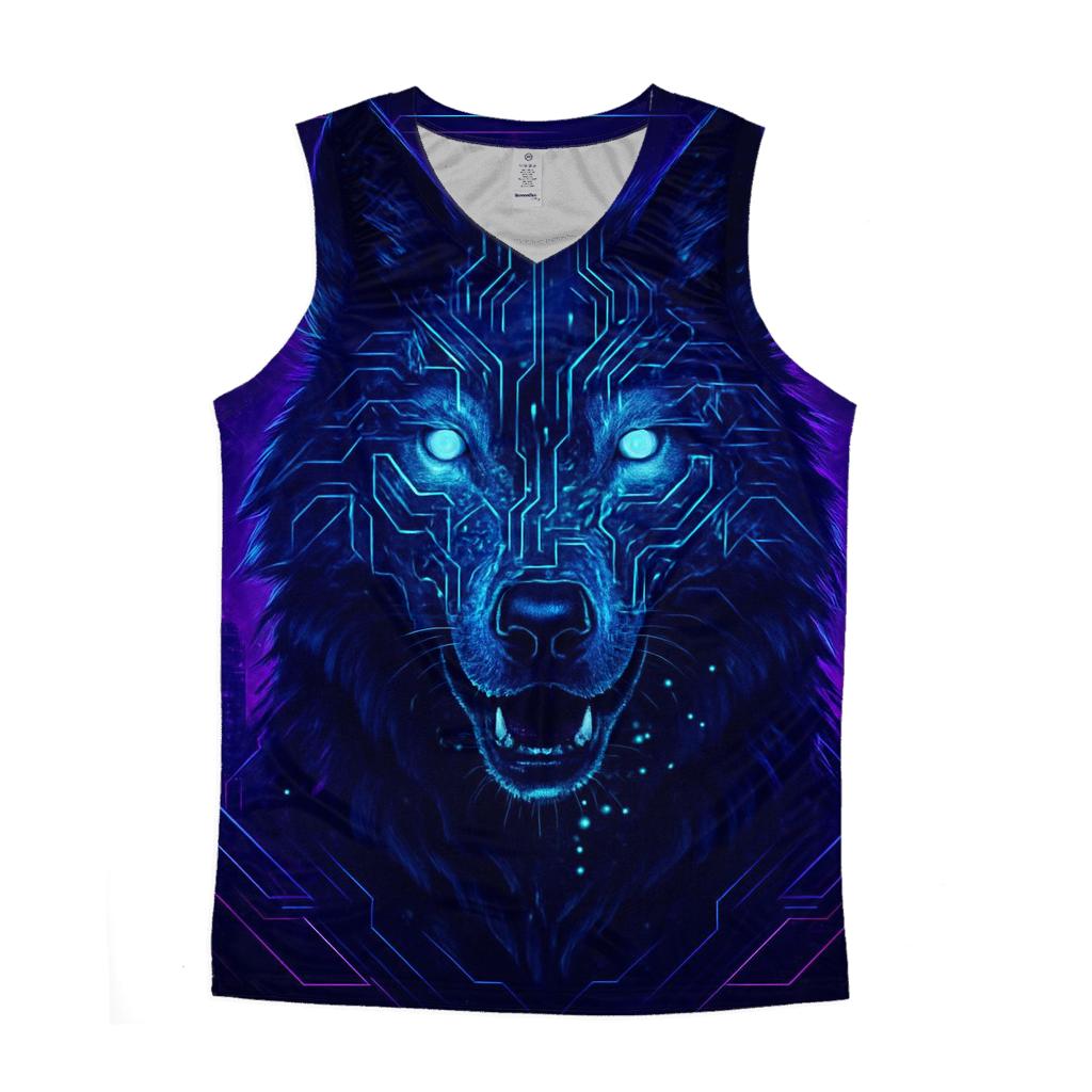 Lunar Circuit Alpha Wolf cotton sleeveless tops