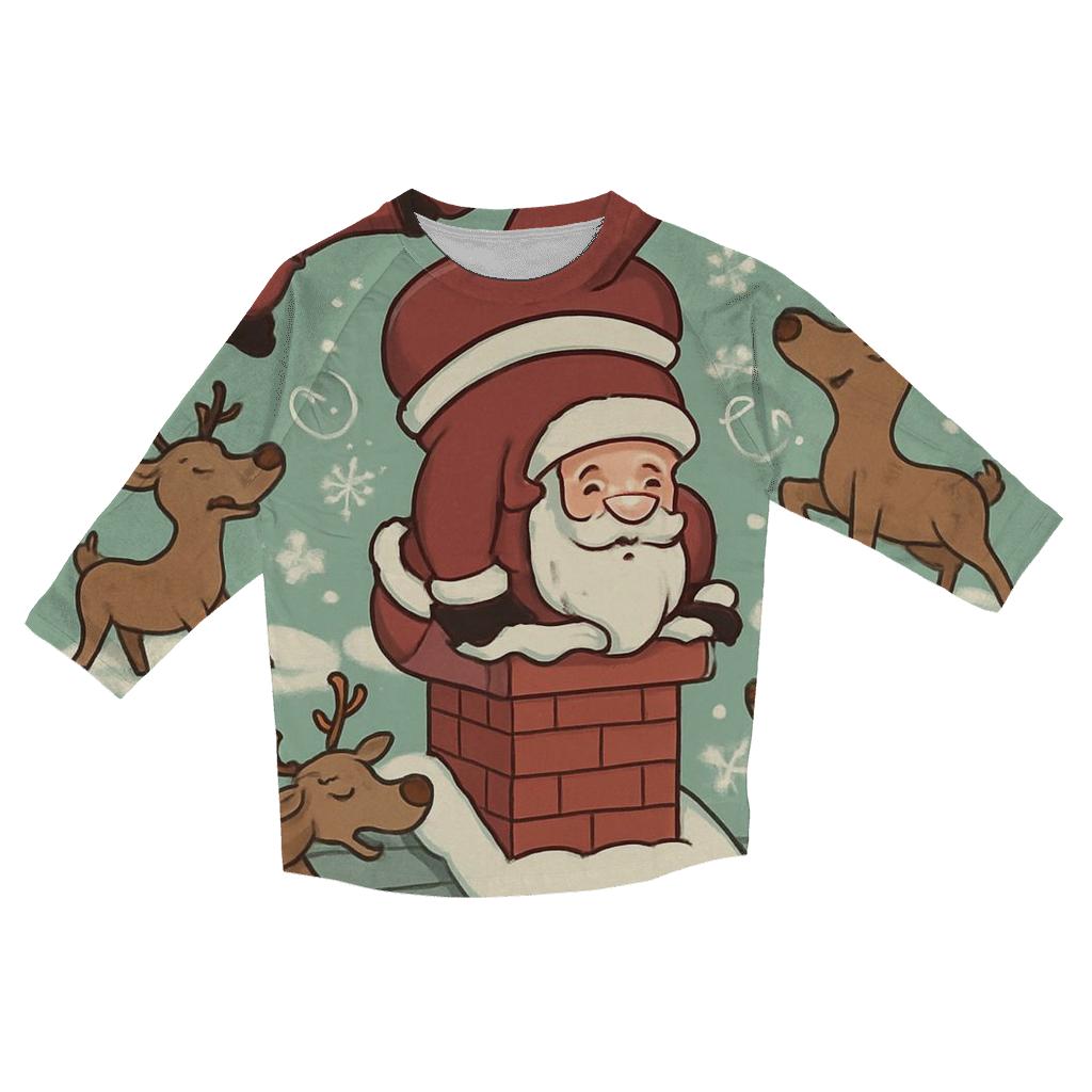 Santa Chimney Yoga Break stylish quarter sleeve tops