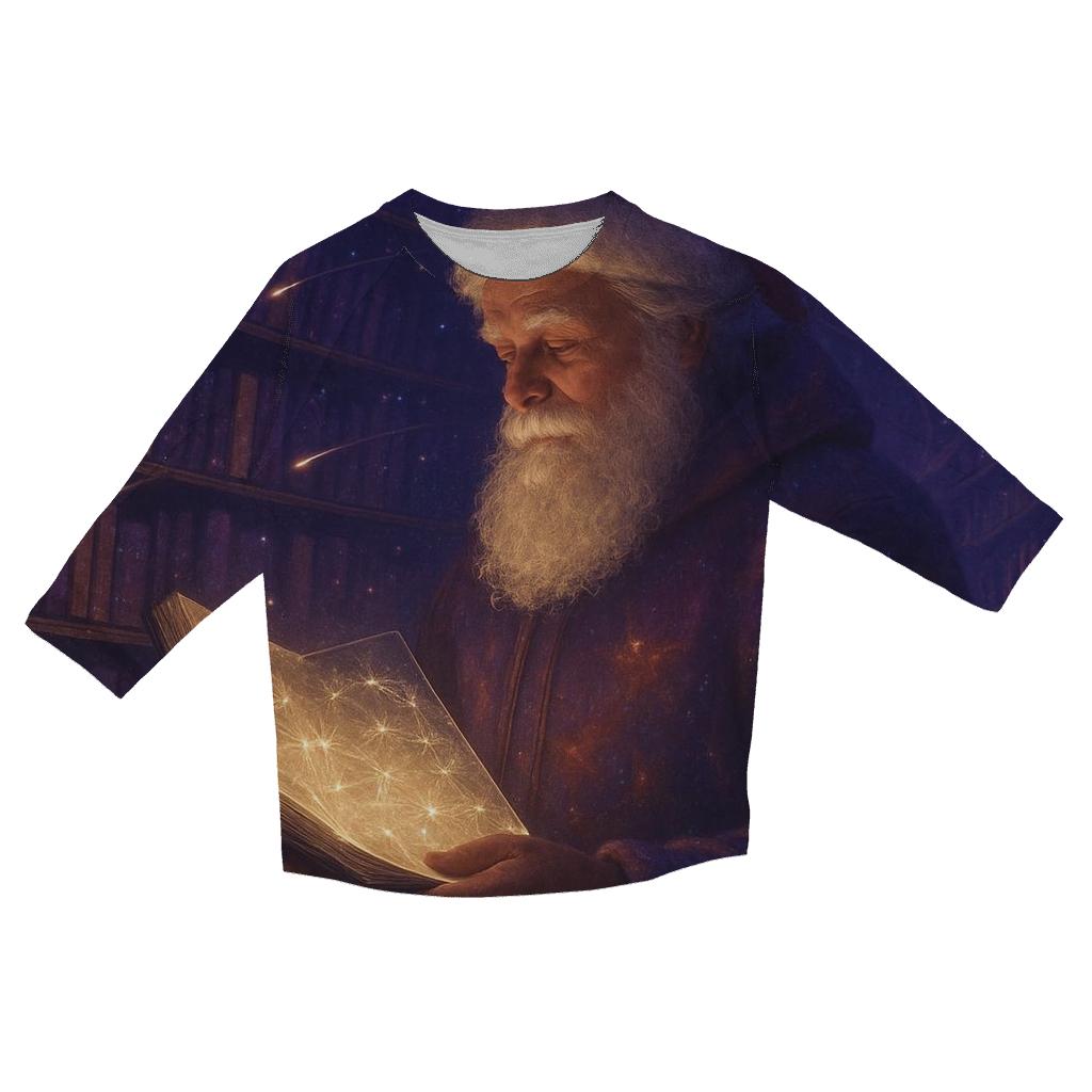 Celestial Library Santa stylish quarter sleeve tops