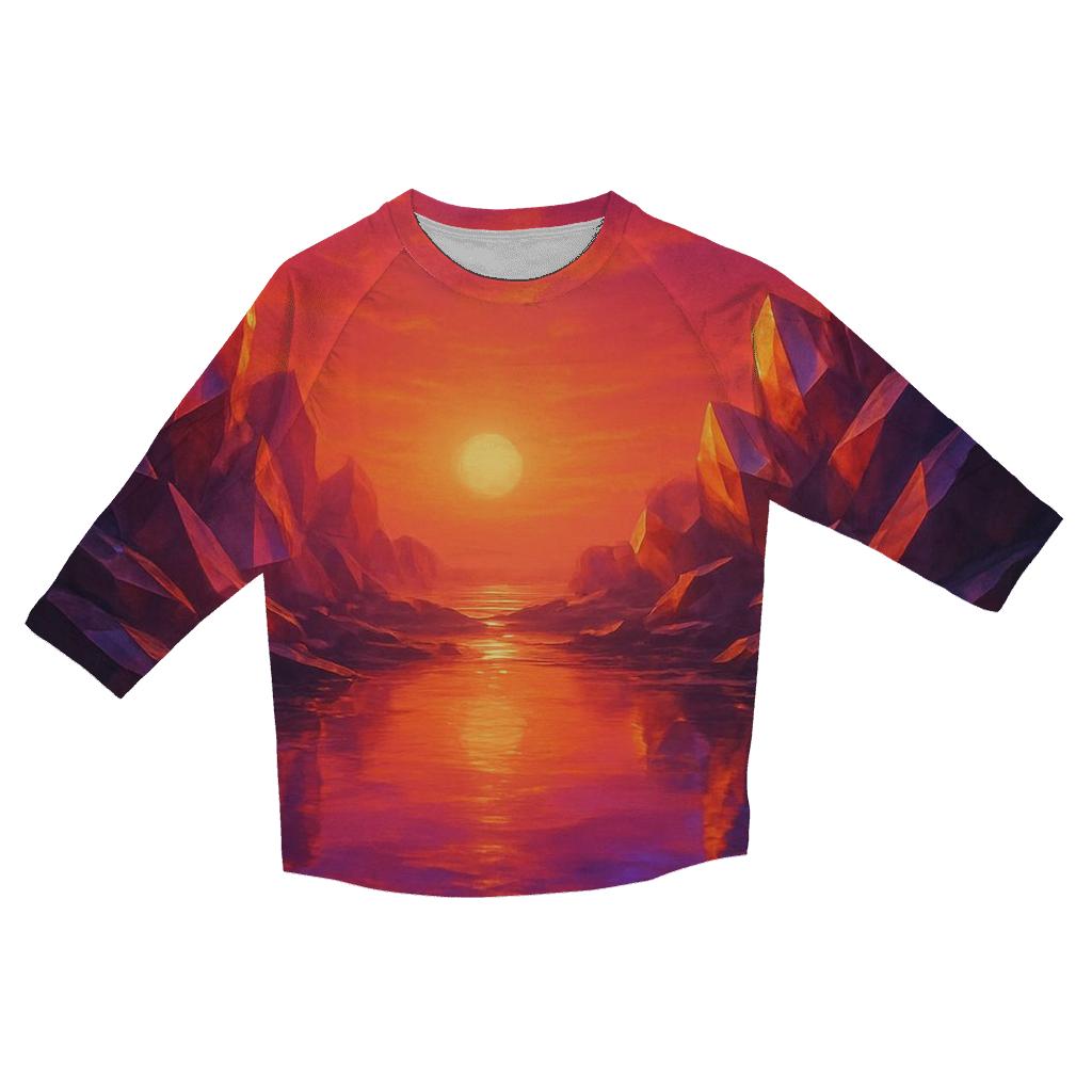 Crystalline Sunset Cove casual three quarter sleeve shirts