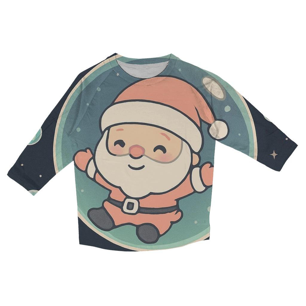 Zero Gravity Gift Bubble Santa printed three quarter sleeve shirts