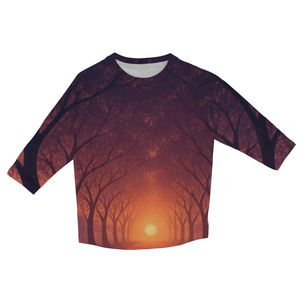 Twilight Orchard Glow cotton quarter sleeve shirts