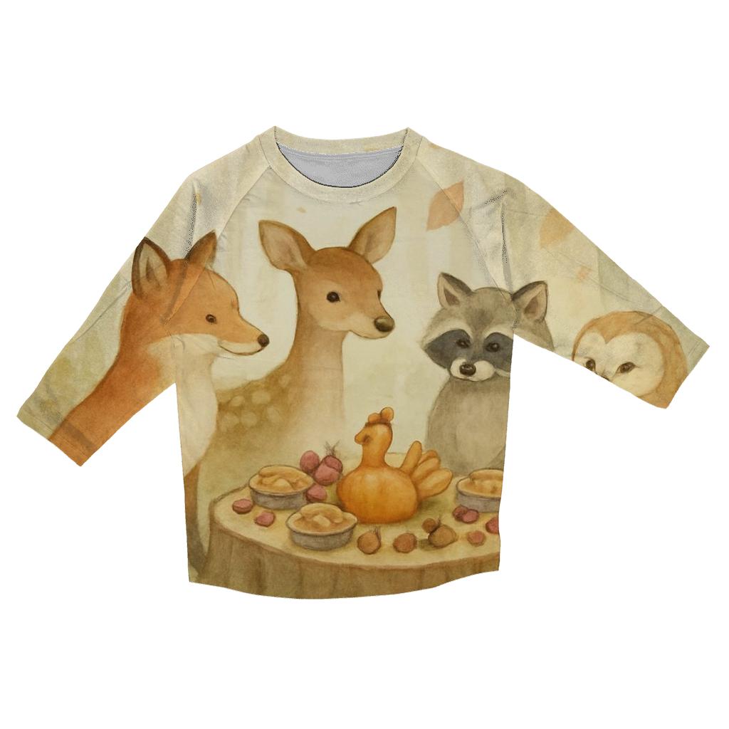 Woodland Harvest Circle personalized 3/4 sleeve tees