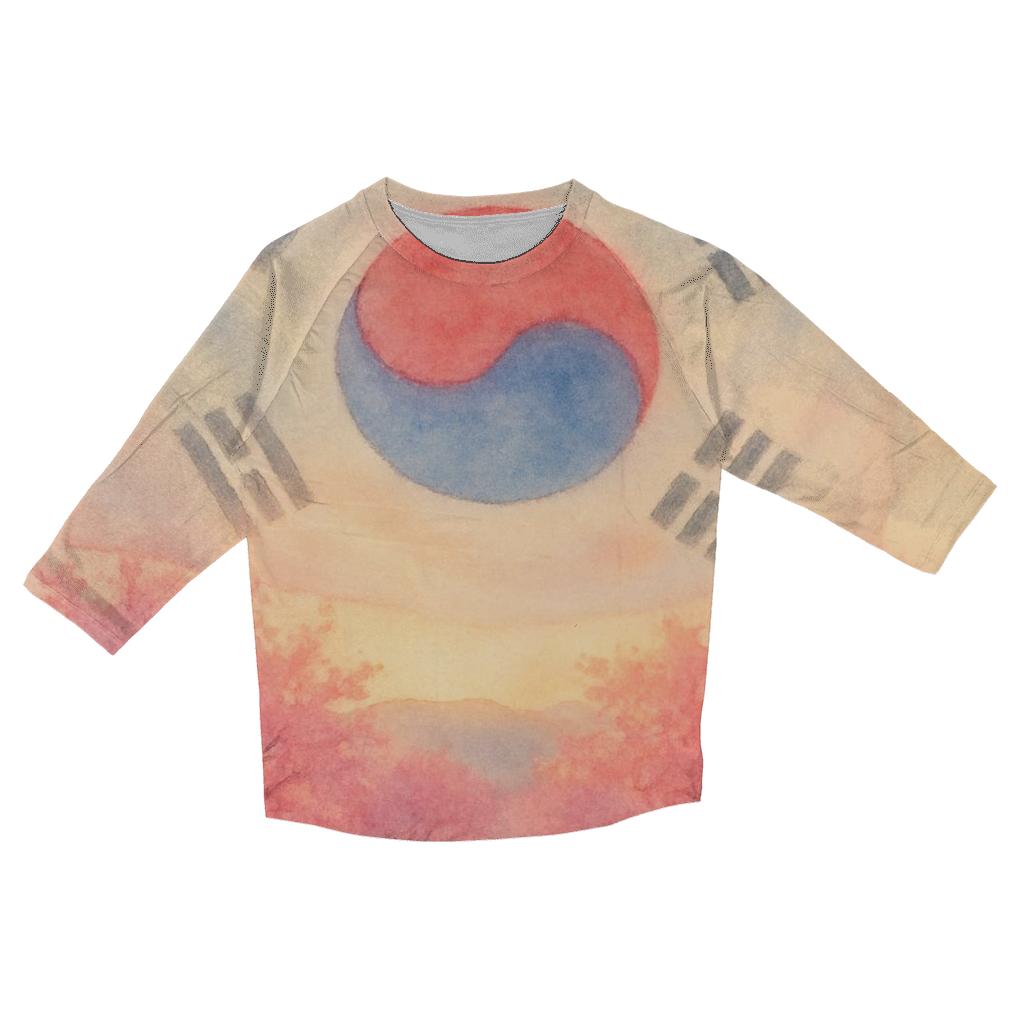 Cherry Orchard Korean Flag Dream printed three quarter sleeve shirts