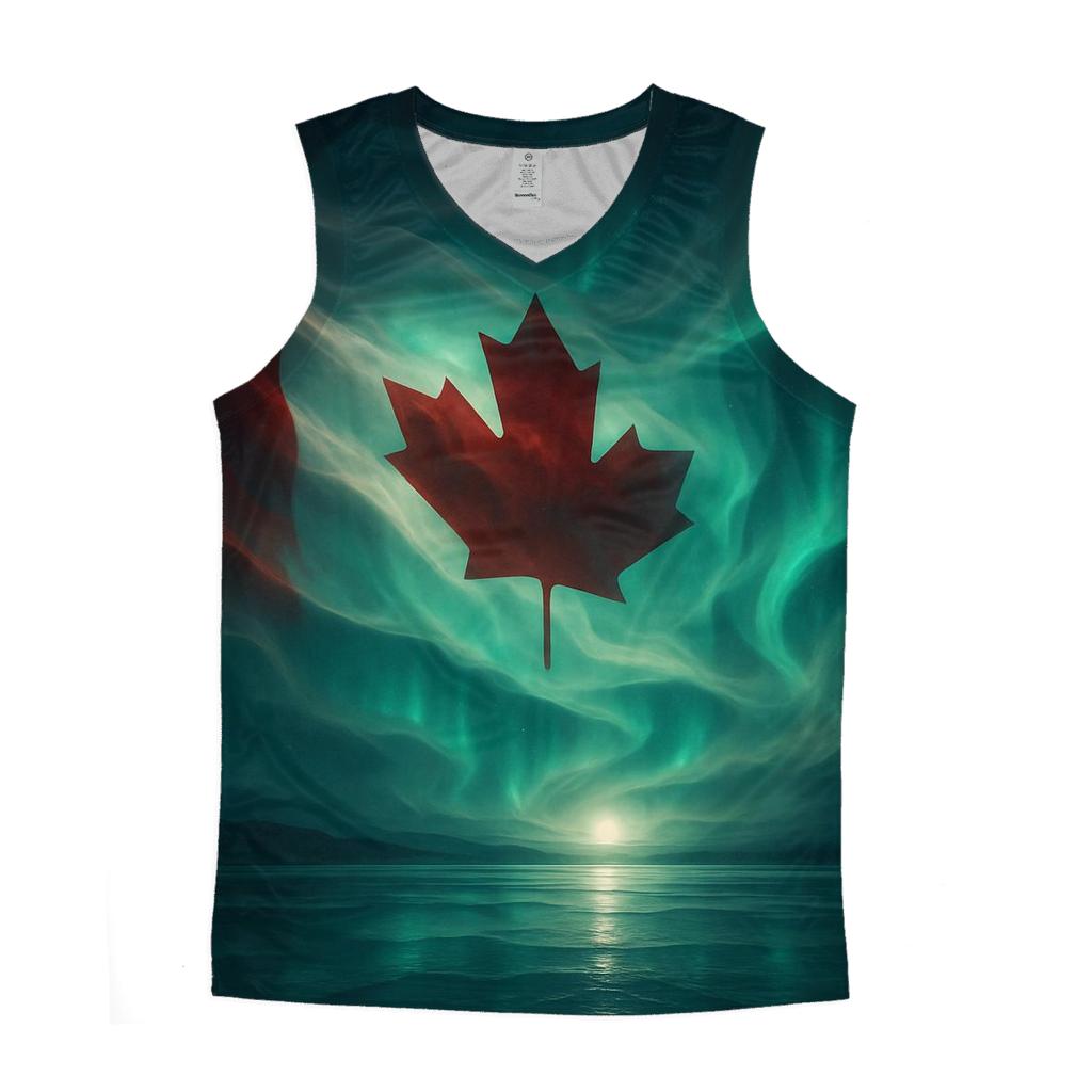 Aurora Over The Maple Banner personalized athletic tanks