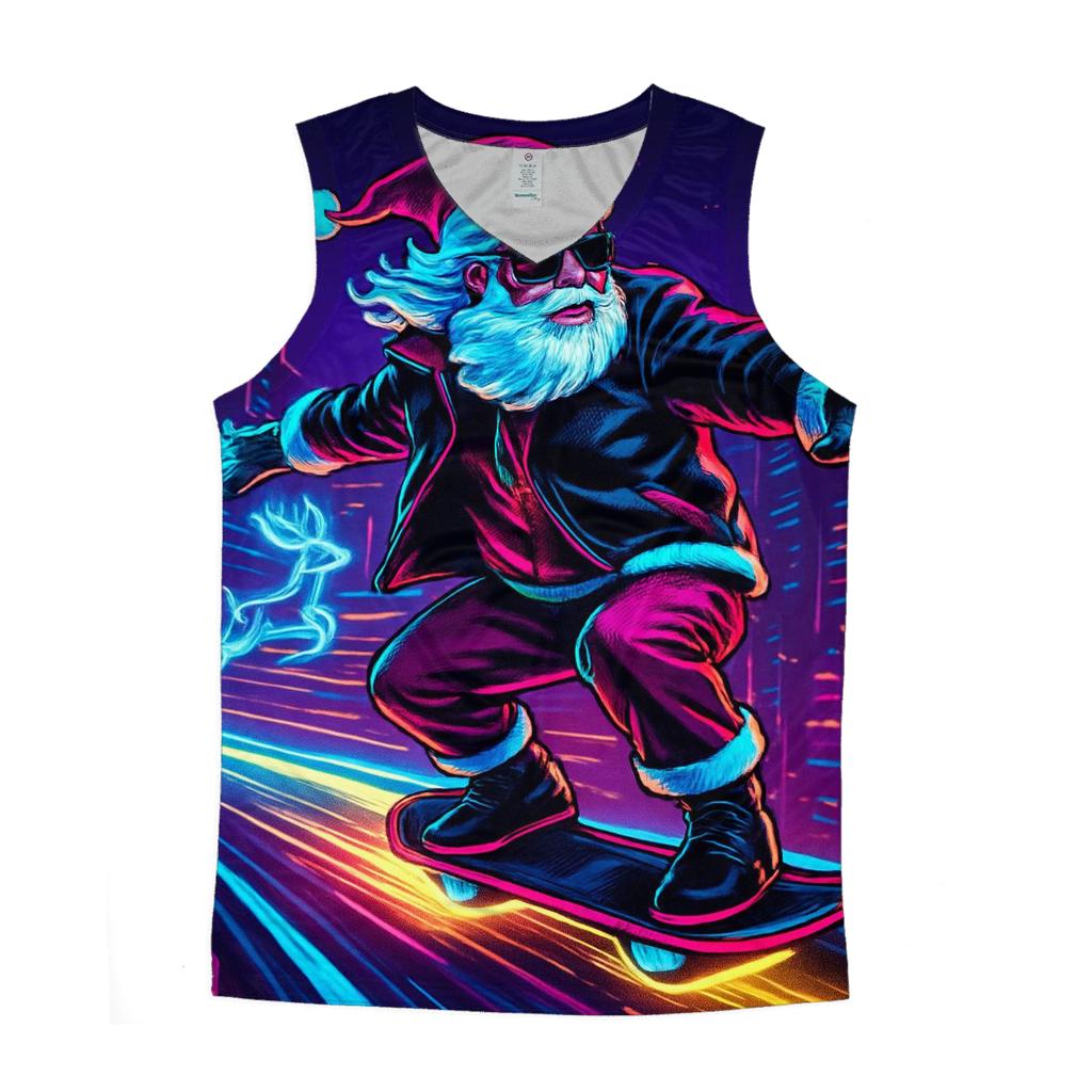 Neon City Skater Santa stylish racerback tanks