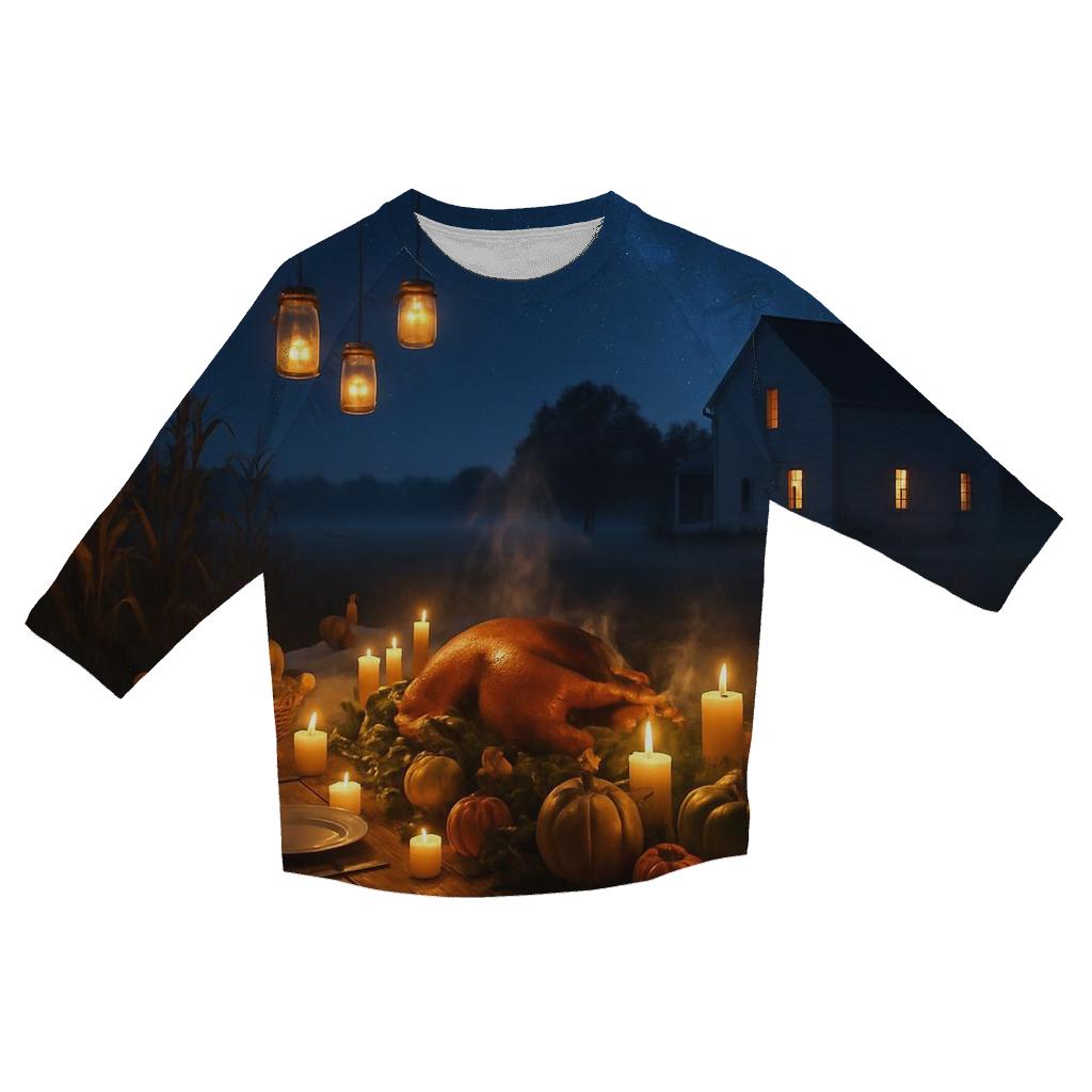 Starlit Farmhouse Feast stylish quarter sleeve tops