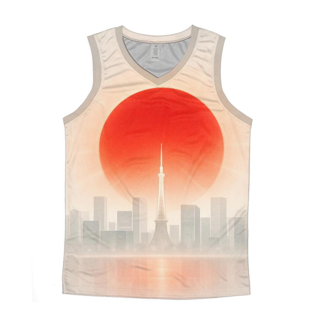 Rising Sun Over Tokyo Skyline stylish racerback tanks