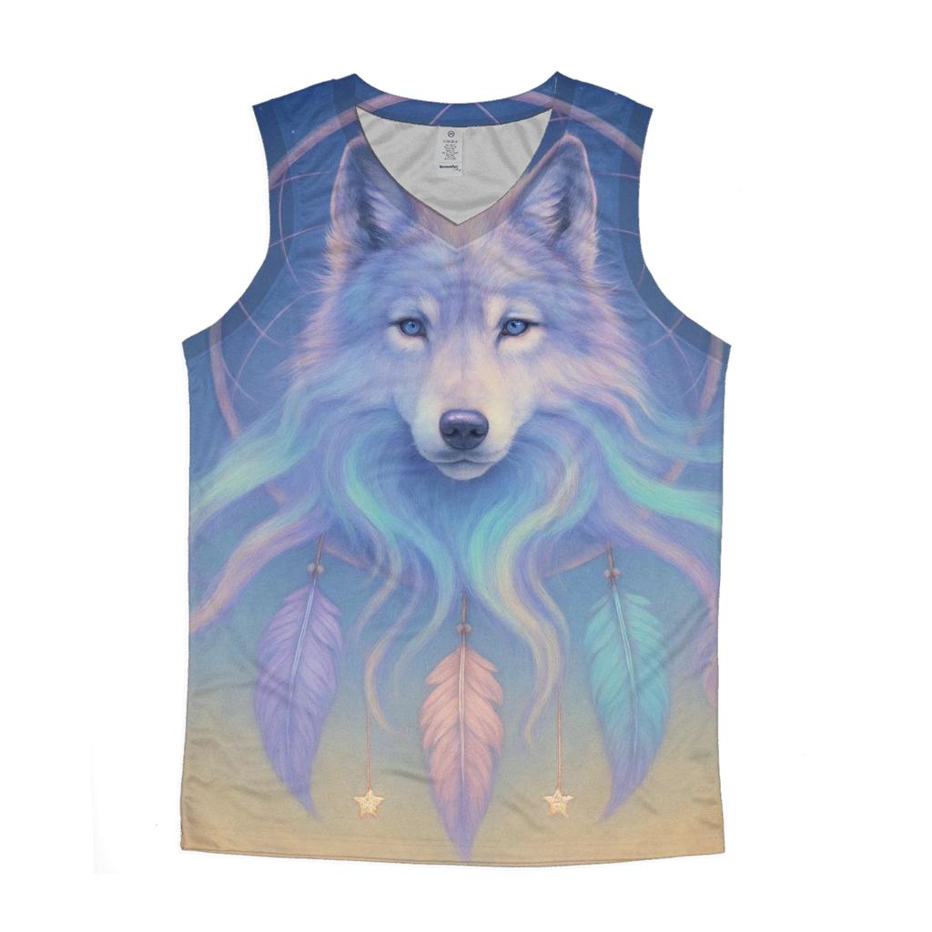 Dreamcatcher Aurora Wolf trendy fitted tank tops