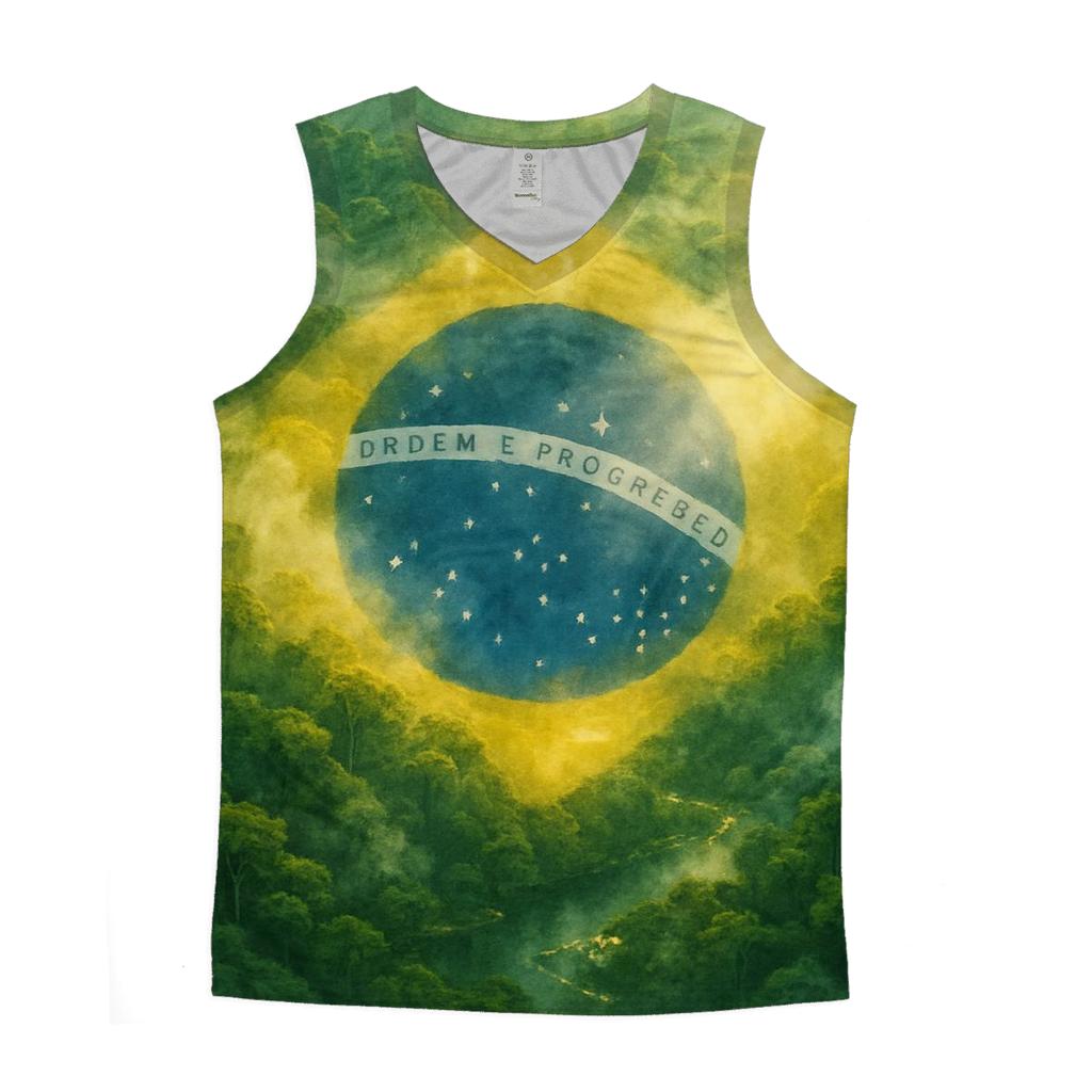 Brazilian Forest Constellation Flag trendy fitted tank tops