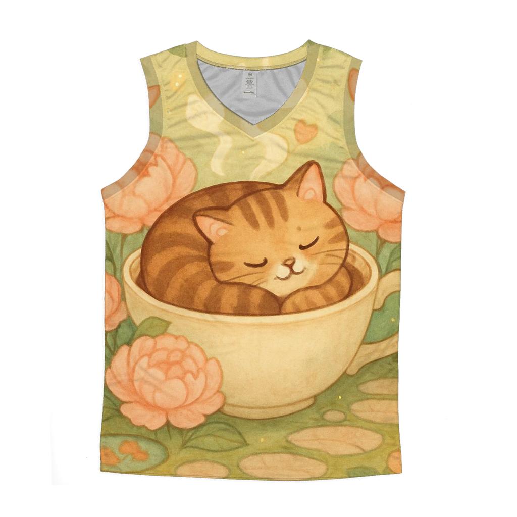 Tea Garden Nap Cat designer workout tanks