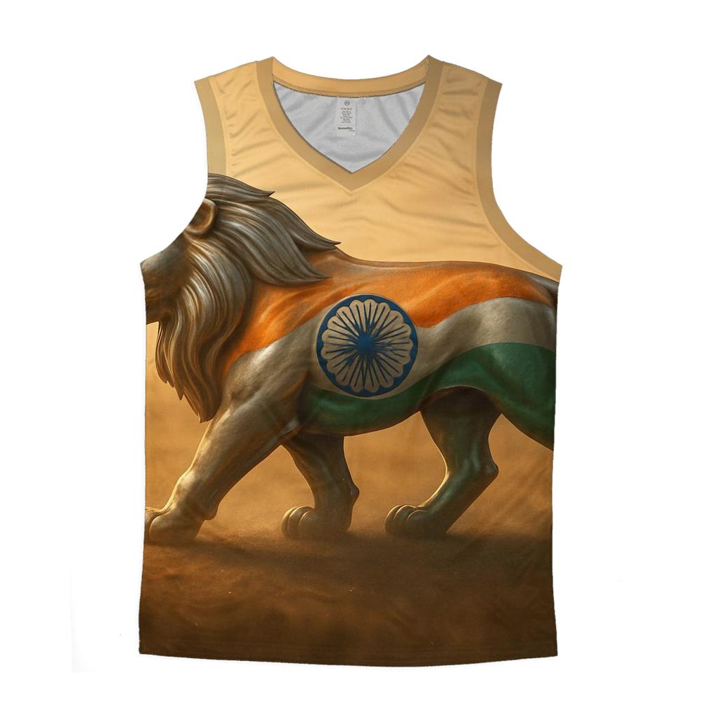 Lion Of The Tricolor Savannah graphic print tank tops