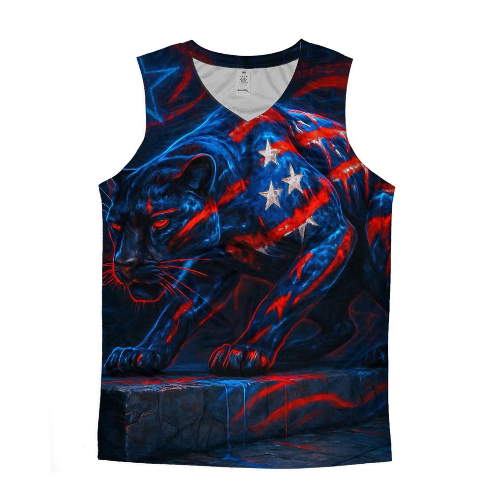 Urban Graffiti Flag Panther casual summer tank tops
