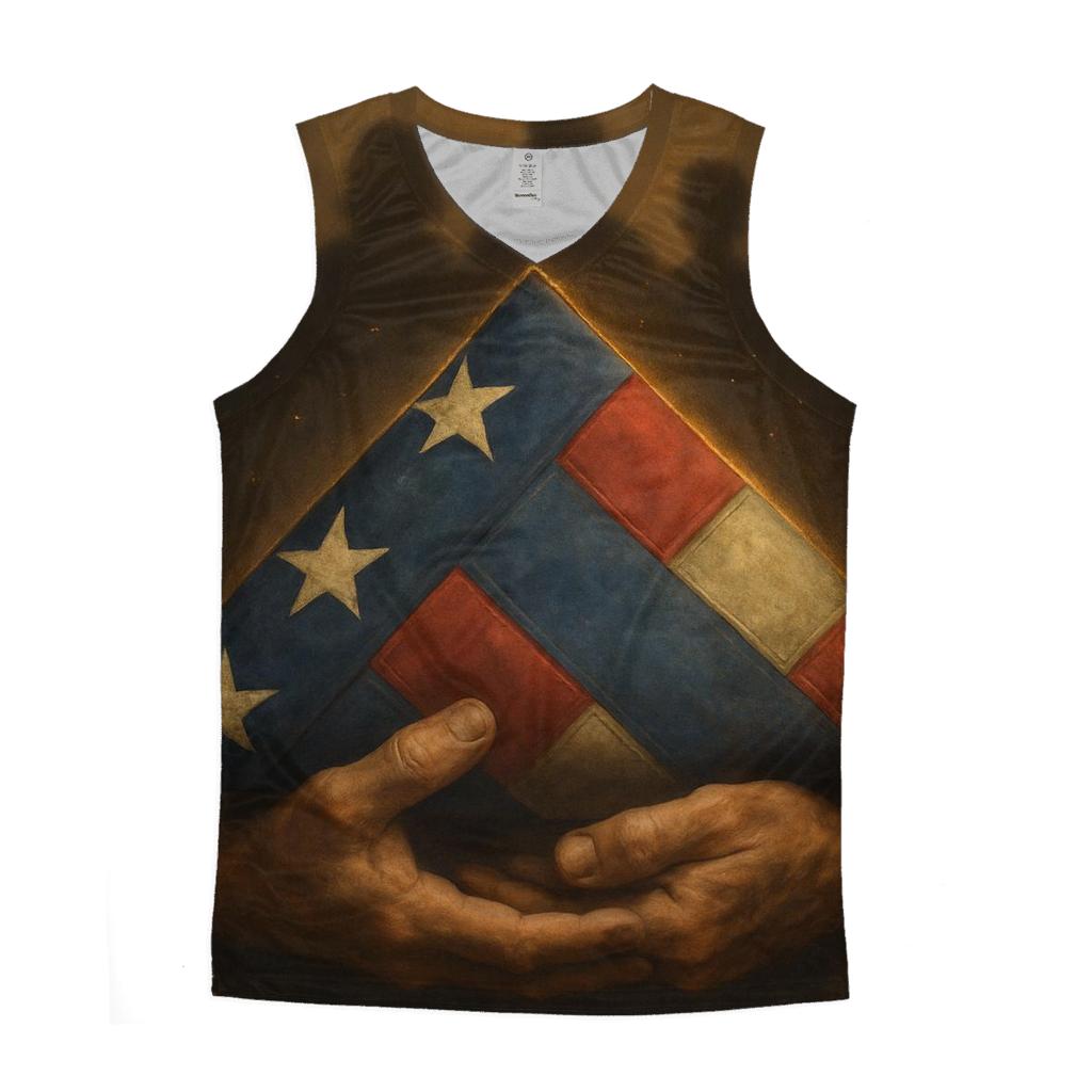 Silent Promise Of The Folded Flag cotton sleeveless tops