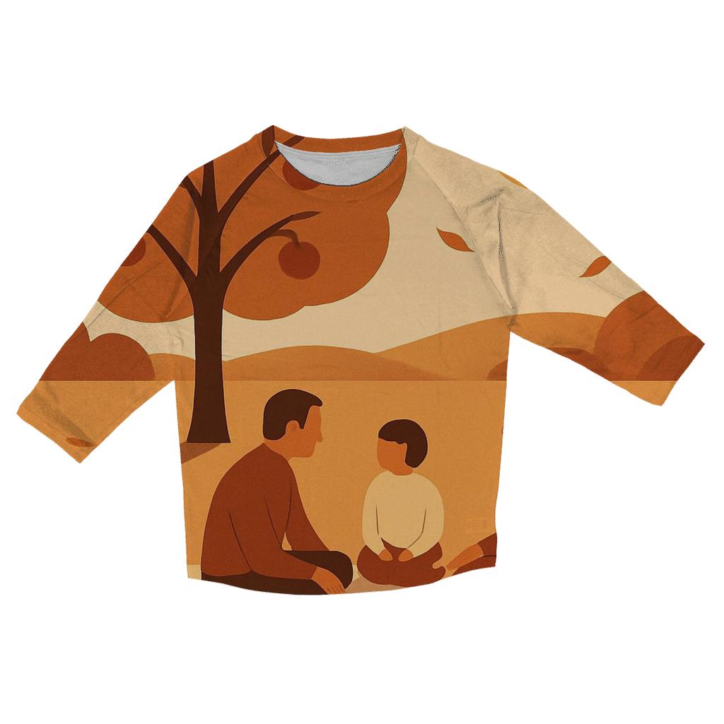 Golden Orchard Gratitude Picnic stylish quarter sleeve tops