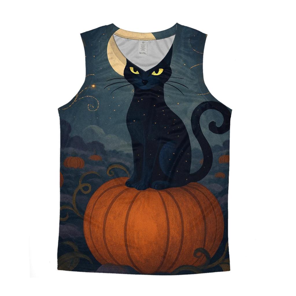 Pumpkin Patch Moonlight Cat custom tank tops