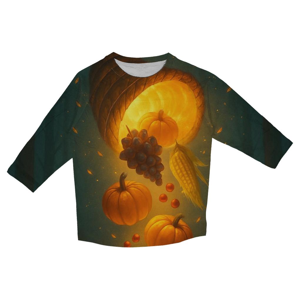 Enchanted Cornucopia Lantern trendy 3/4 sleeve tops