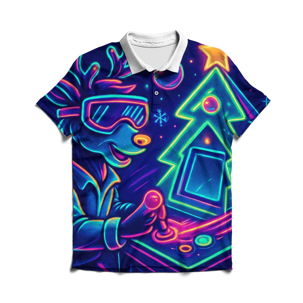 Midnight Reindeer Arcade premium cotton polo shirts