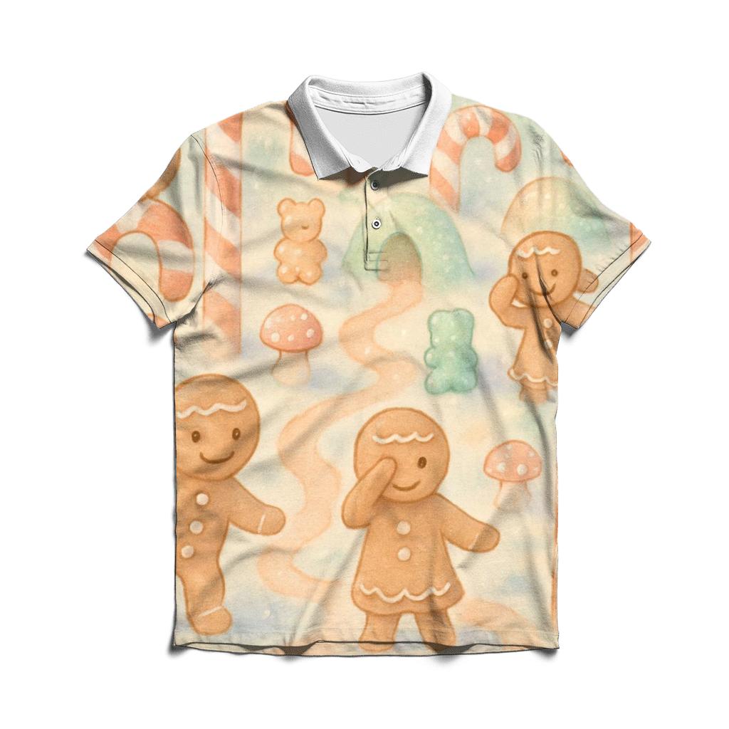 Gingerbread Forest Hide And Seek stylish collar polo tees