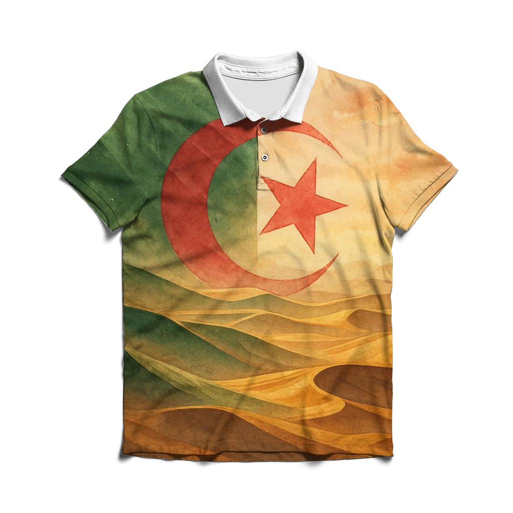 Saharan Dunes In Tricolor Winds stylish collar polo tees