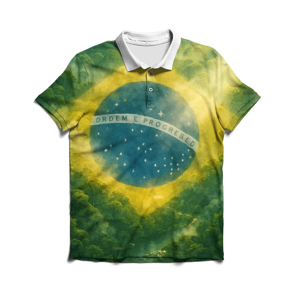 Brazilian Forest Constellation Flag personalized polo shirts