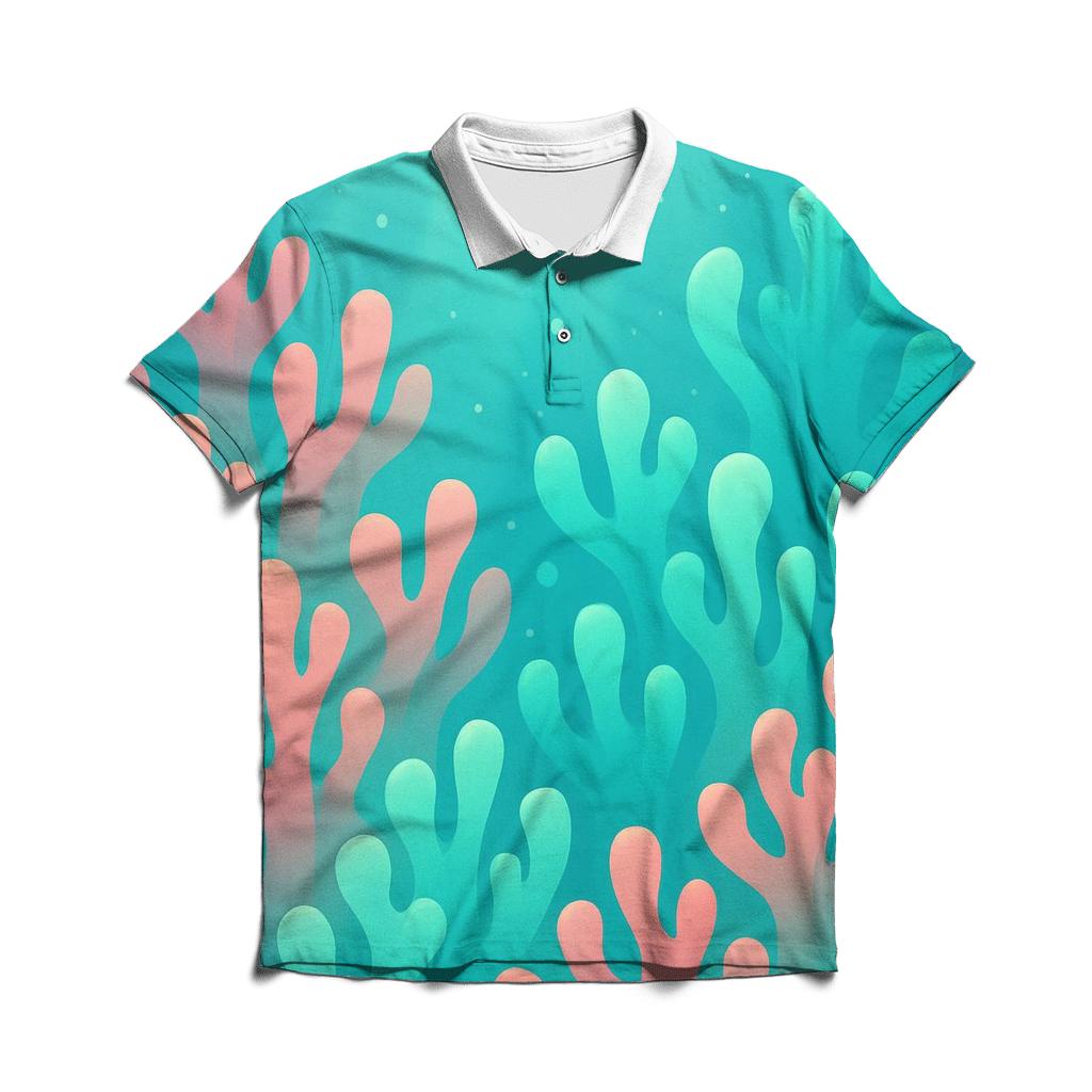 Luminous Gradient Reef branded logo polo shirts