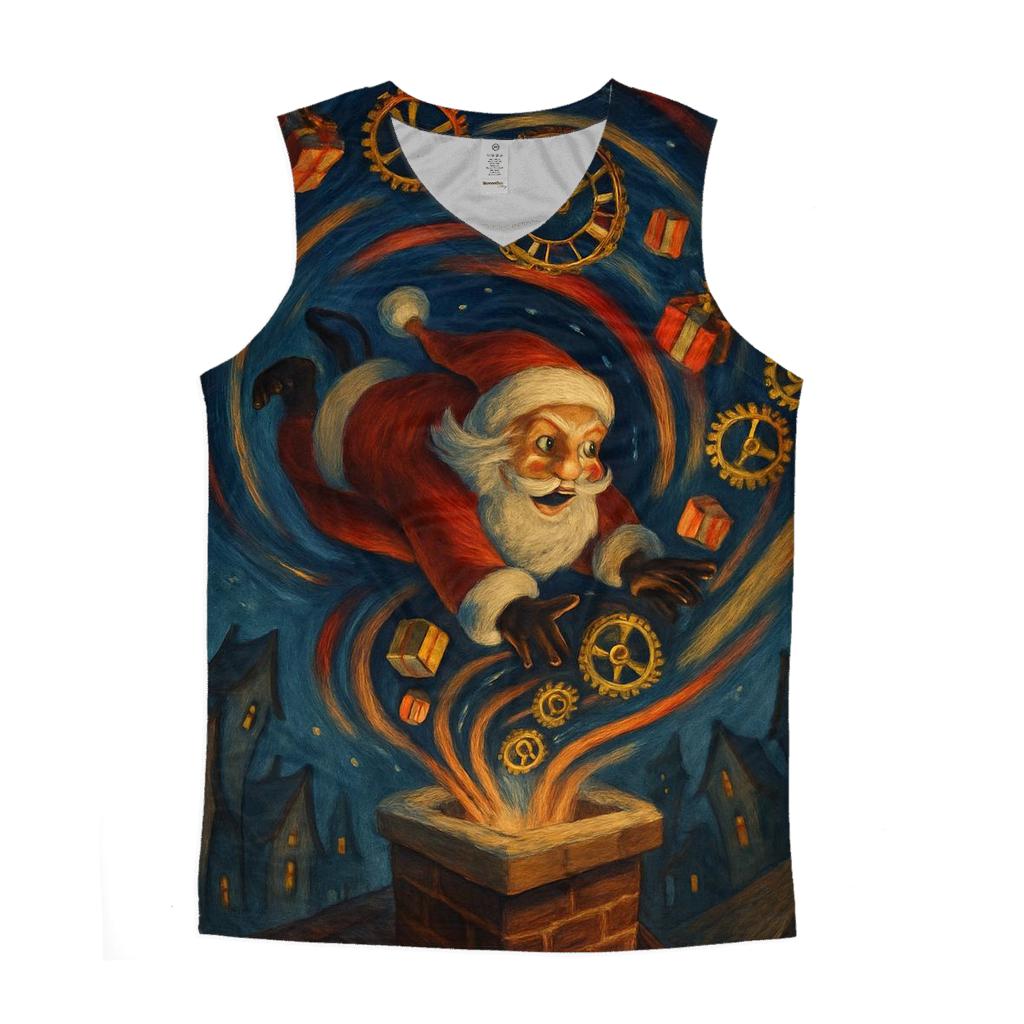Time Warp Chimney Santa sports performance tank tops