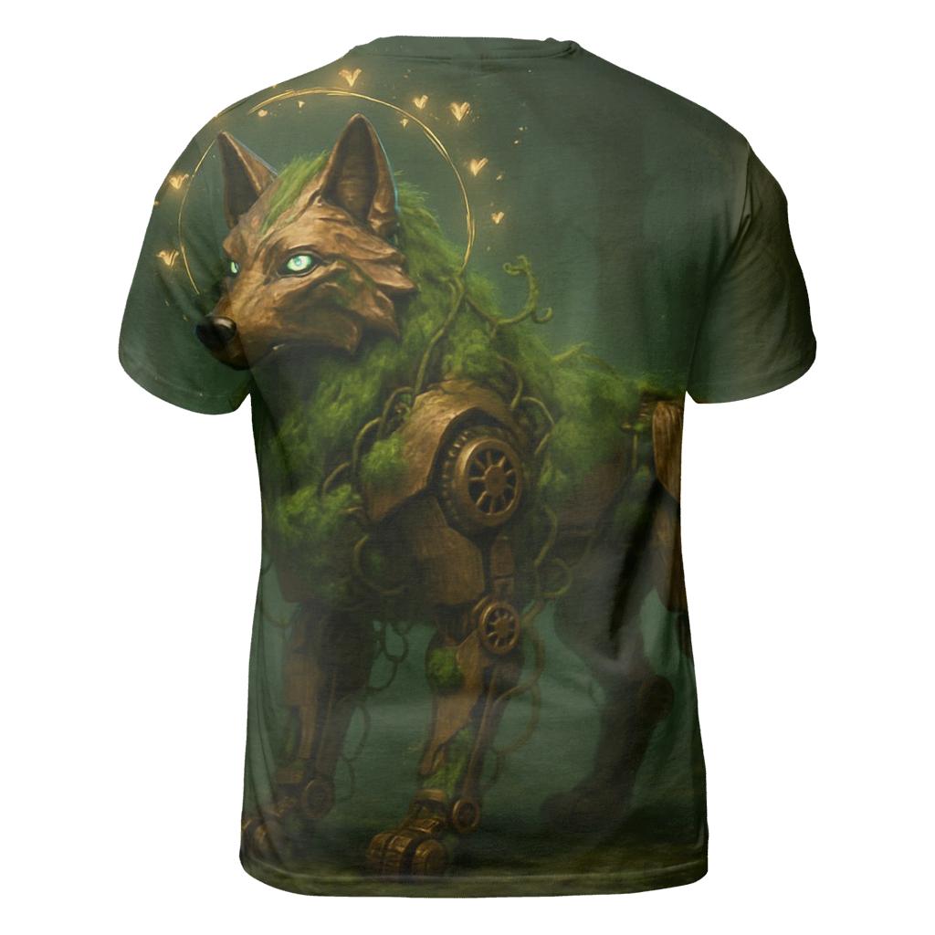 Mechanical Forest Sentinel Wolf creative print fashion shirts