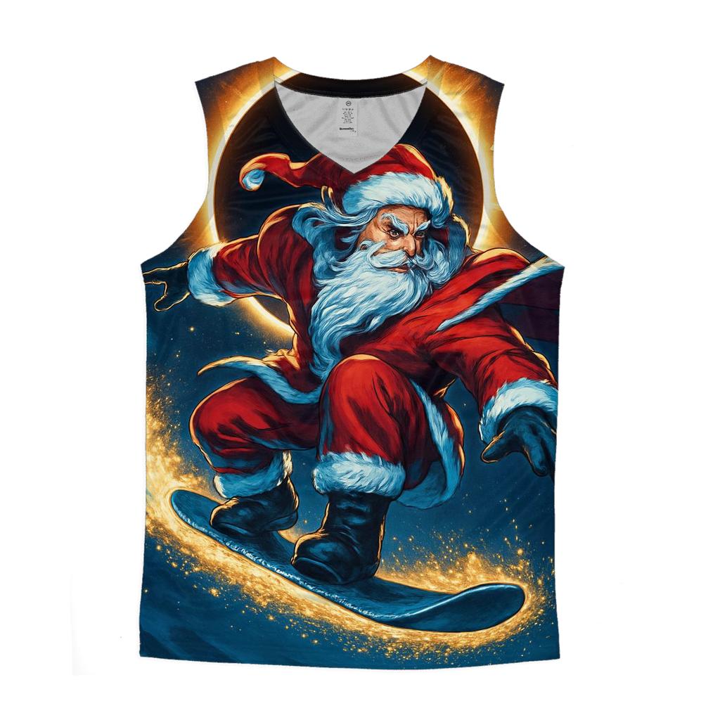 Starlit Snowboard Santa Eclipse personalized athletic tanks