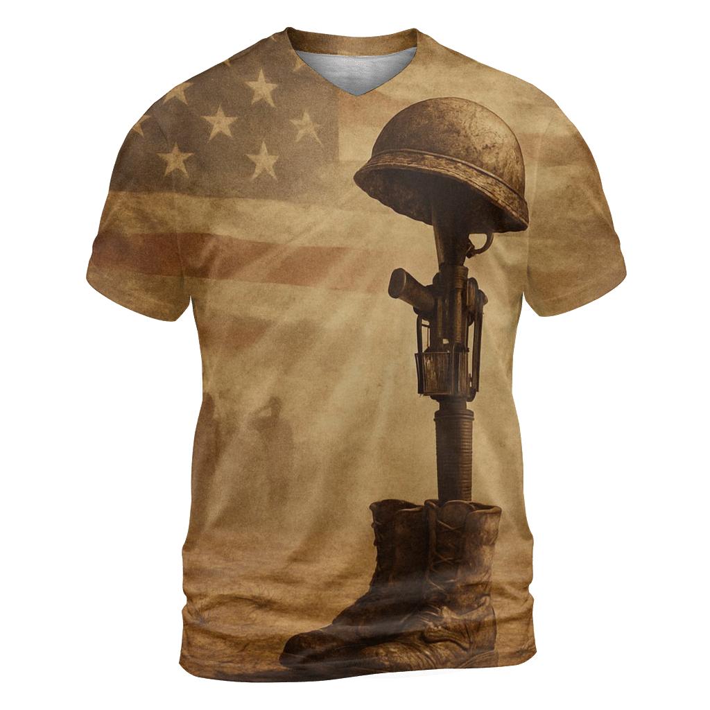 Honor At The Field Cross designer pattern shirts