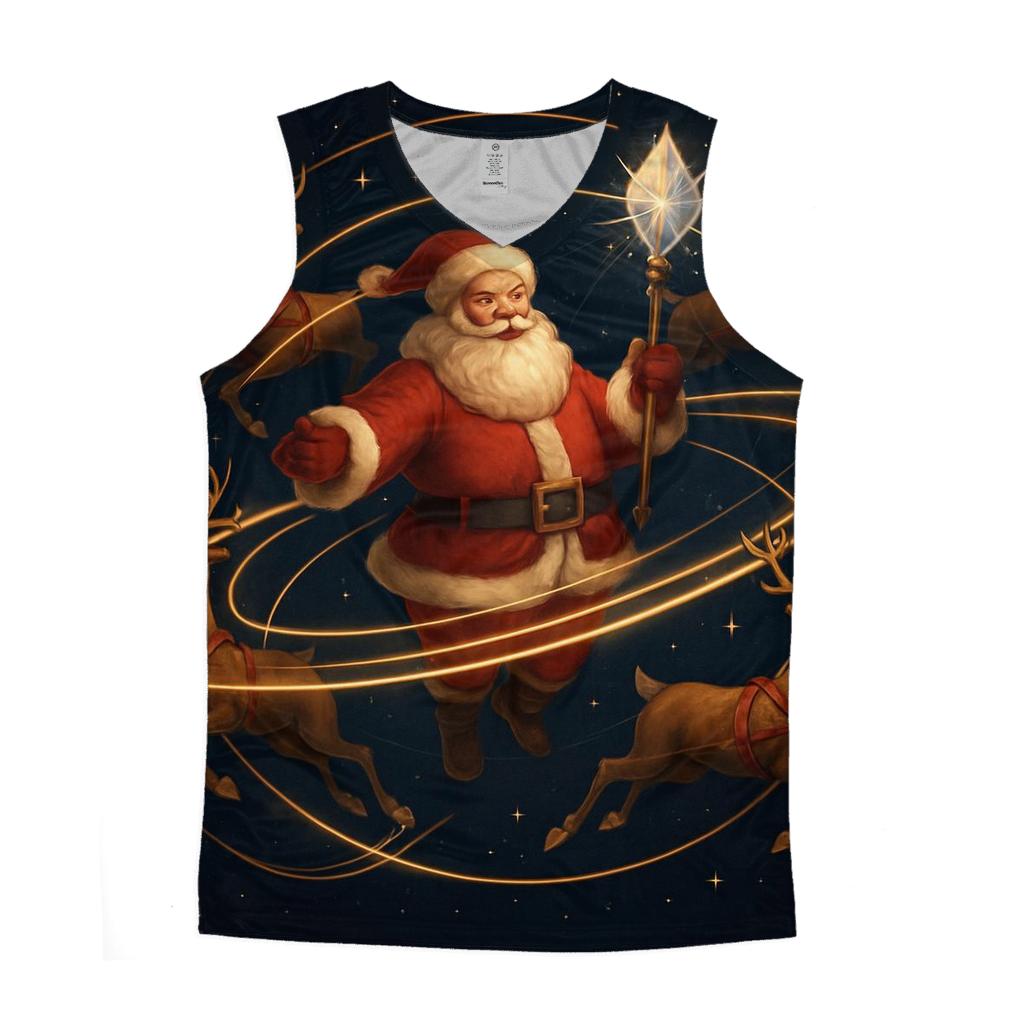 Orbiting Reindeer Carousel Santa designer workout tanks