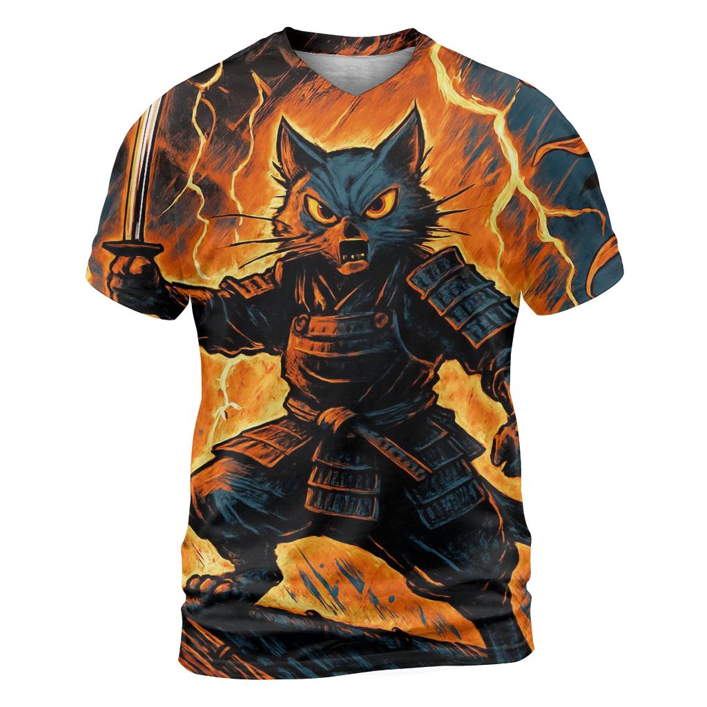 Samurai Stormfront Cat trendy printed shirt styles