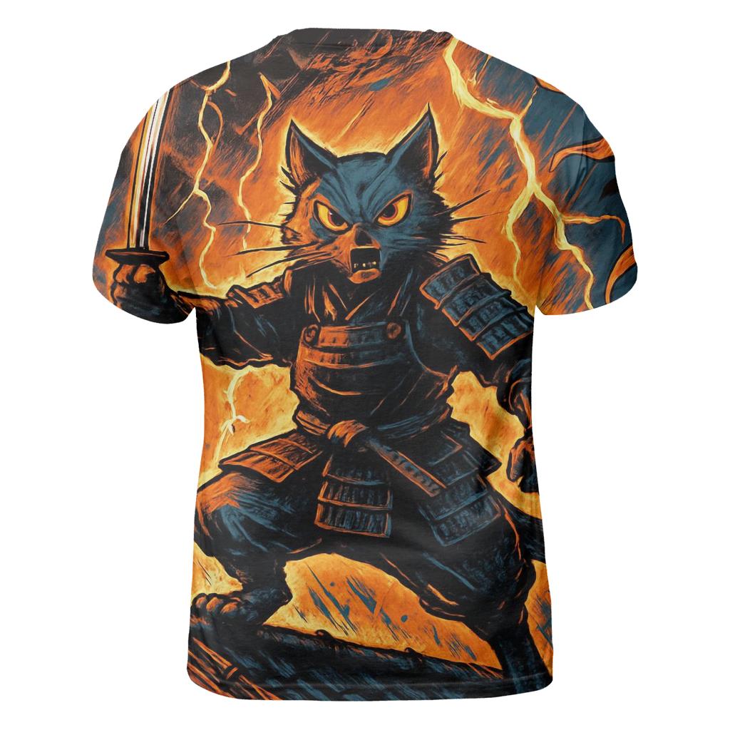 Samurai Stormfront Cat trendy printed shirt styles