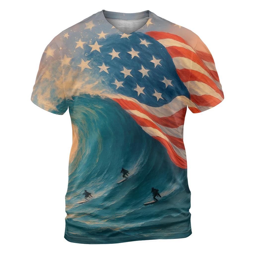 Ocean Waves Of Freedom unique graphic print tees