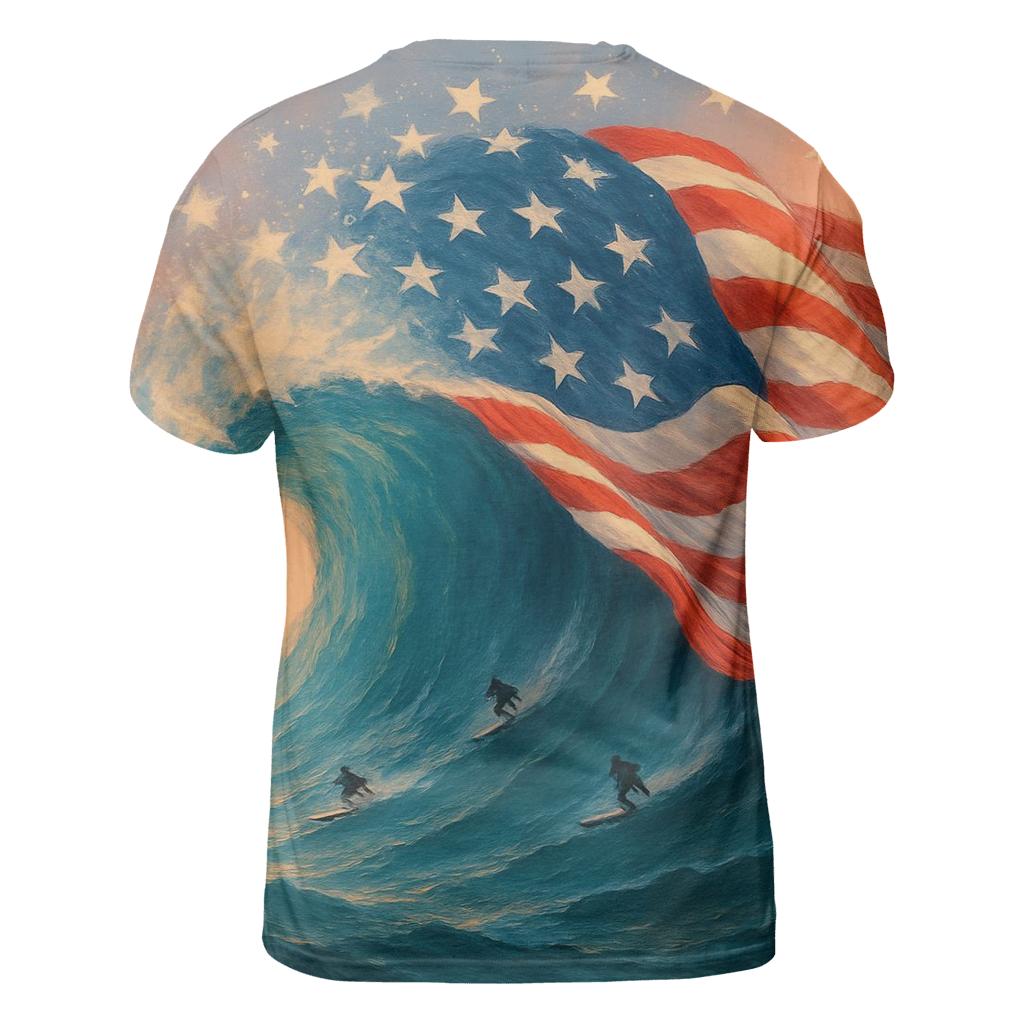Ocean Waves Of Freedom unique graphic print tees