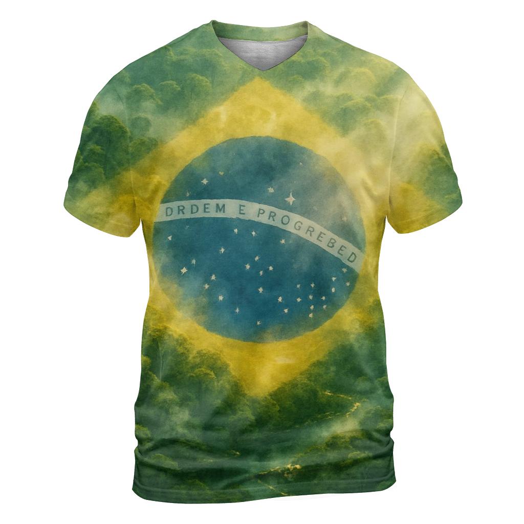 Brazilian Forest Constellation Flag artistic all-over print tops