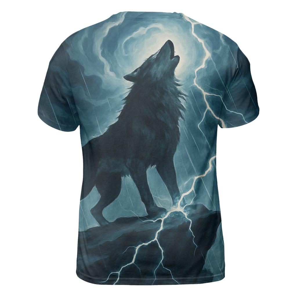 Storm Caller Cliffside Wolf artistic all-over print tops
