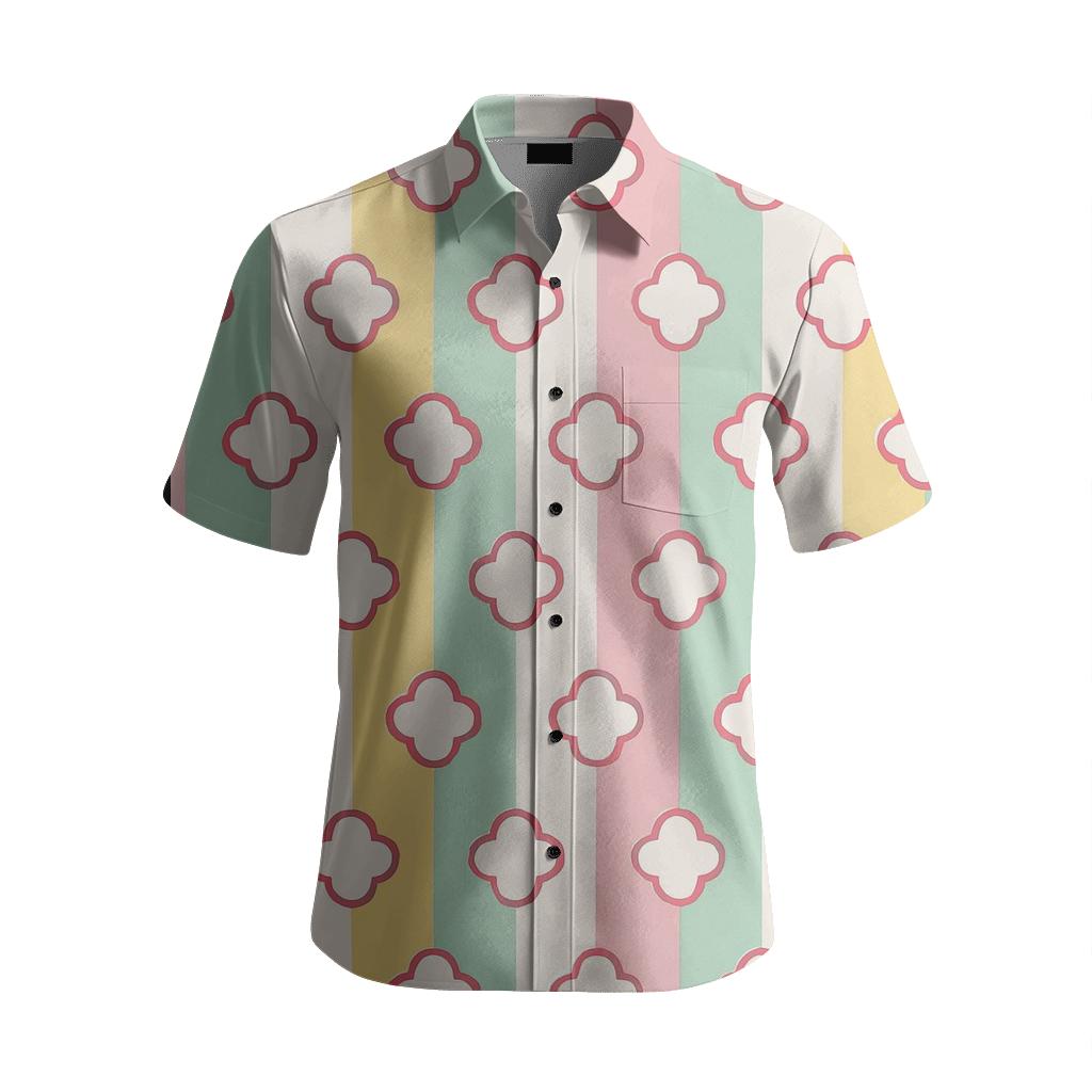 Playful Candy Stripe Quatrefoil stylish threadwork shirts