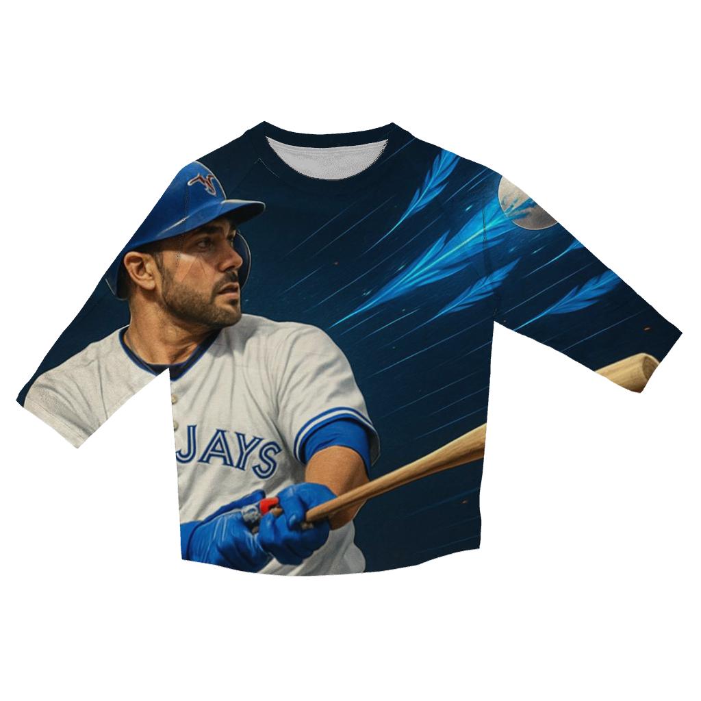 Featherstrike Alley Blue-Jays Momentum casual three quarter sleeve shirts