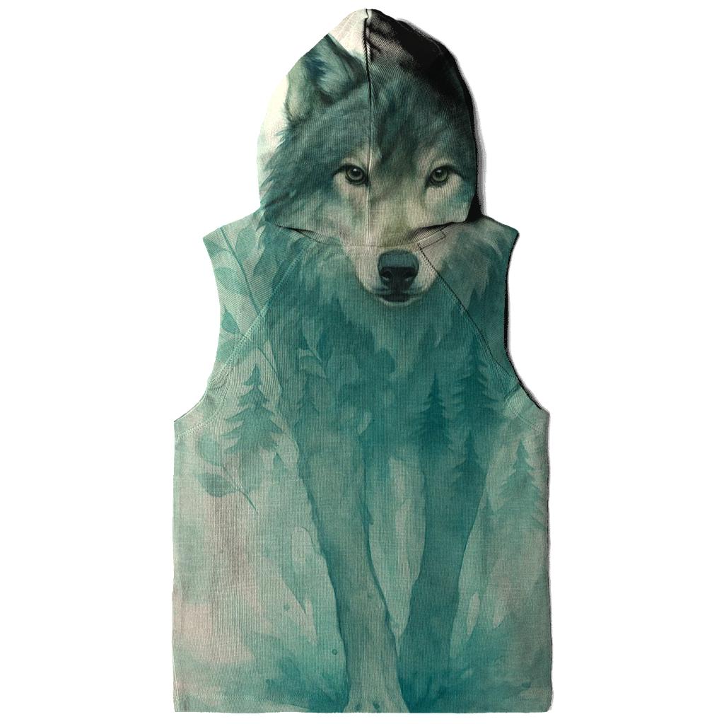 Forest Spirit Watercolor Wolf printed hoodies