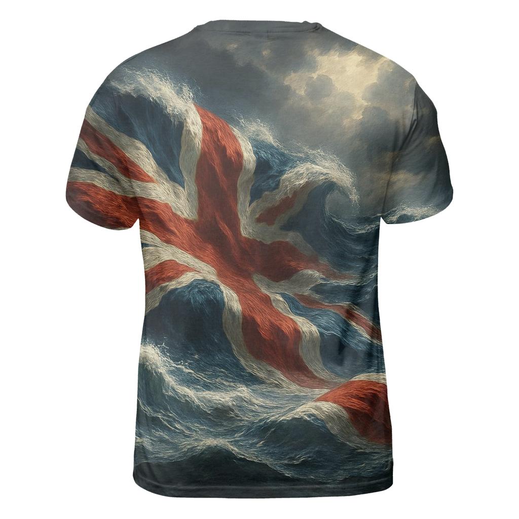 Ocean Waves Of The Union Jack unique graphic print tees