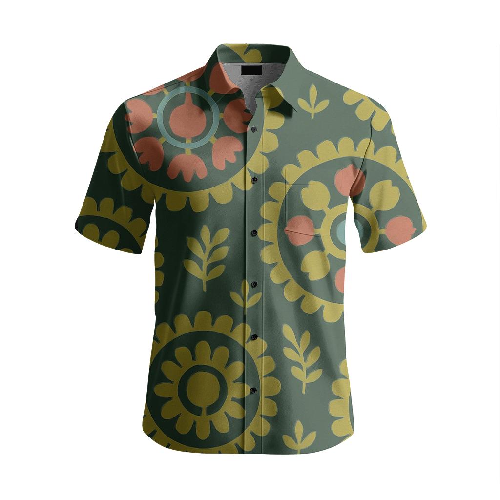Lush Jungle Suzani Medallions branded embroidered shirts