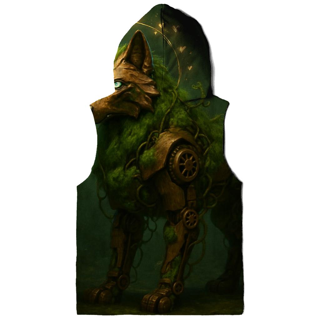 Mechanical Forest Sentinel Wolf heavyweight hoodies