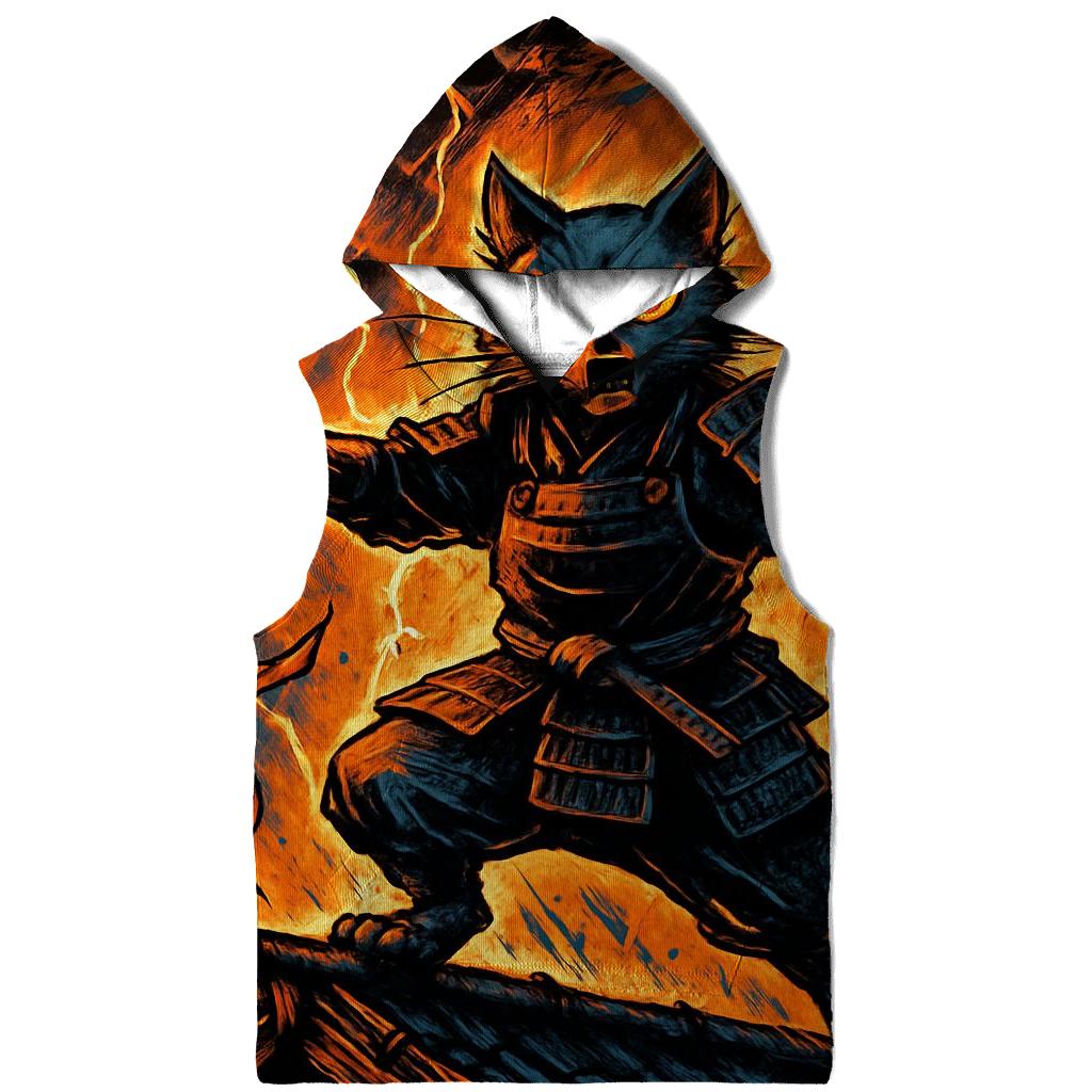 Samurai Stormfront Cat graphic hoodies