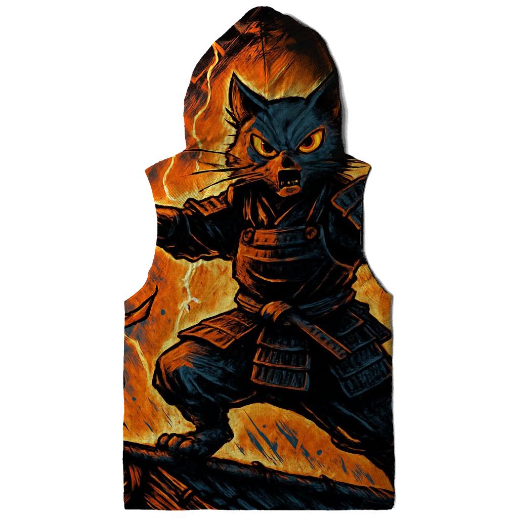 Samurai Stormfront Cat graphic hoodies
