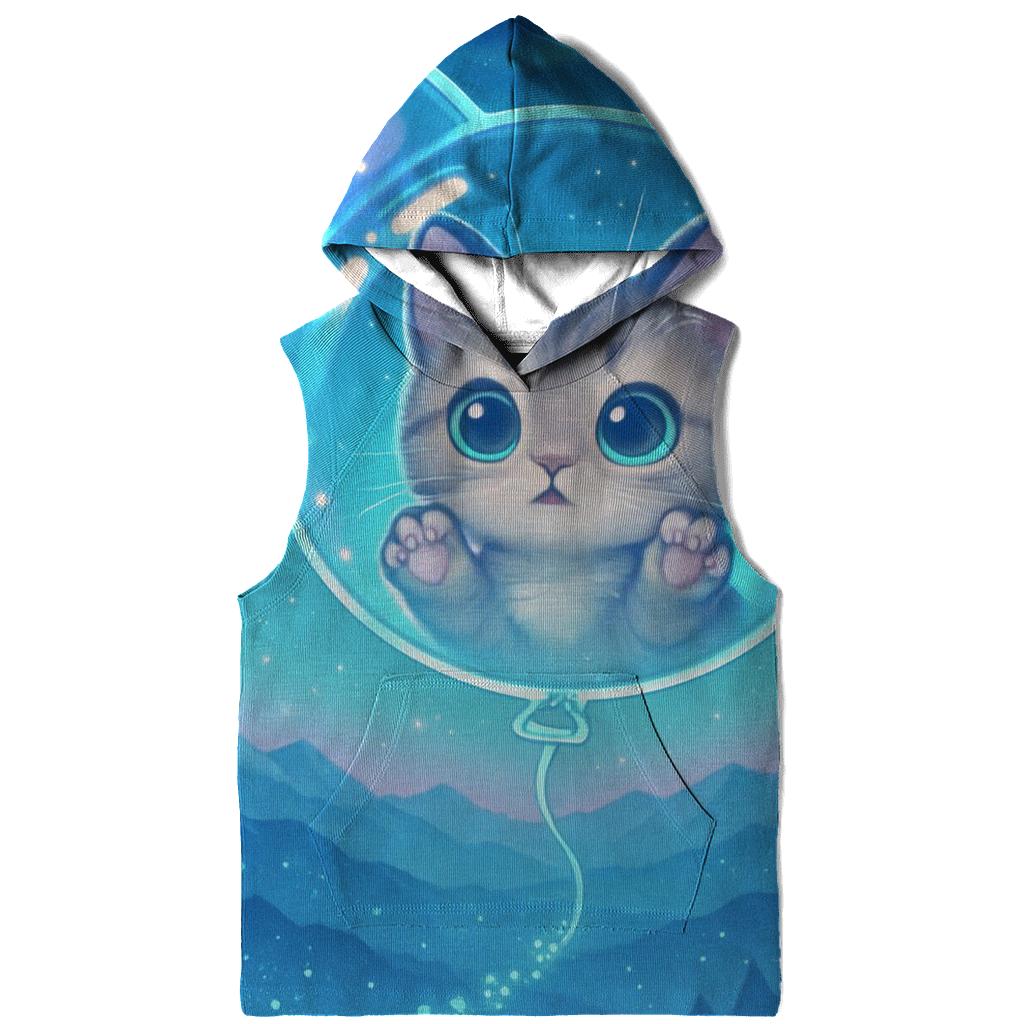 Aurora Stargazer Kitten Balloon printed hoodies